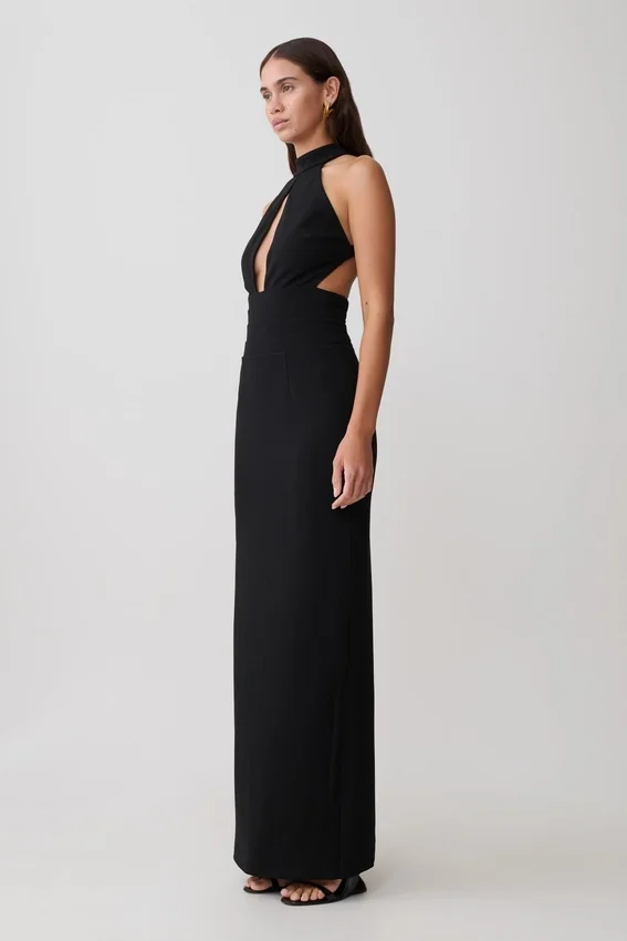 Elan Stretch Crepe Maxi Dress – Black Elan Stretch Crepe Maxi Dress – Black