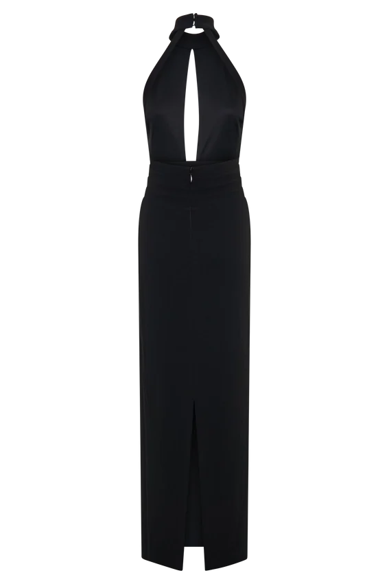 Elan Stretch Crepe Maxi Dress – Black Elan Stretch Crepe Maxi Dress – Black