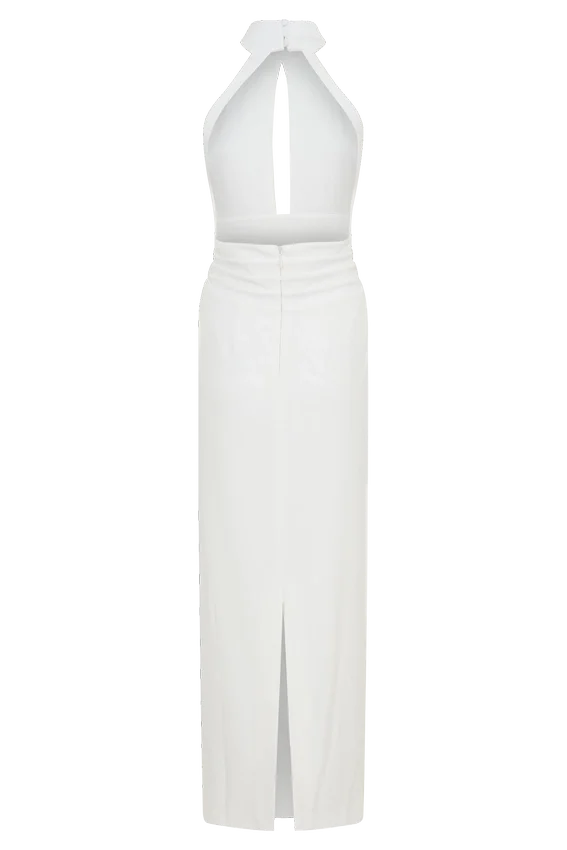 Elan Stretch Crepe Maxi Dress – White Elan Stretch Crepe Maxi Dress – White