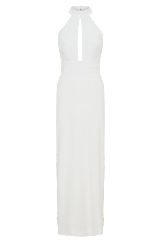 Elan Stretch Crepe Maxi Dress – White Elan Stretch Crepe Maxi Dress – White