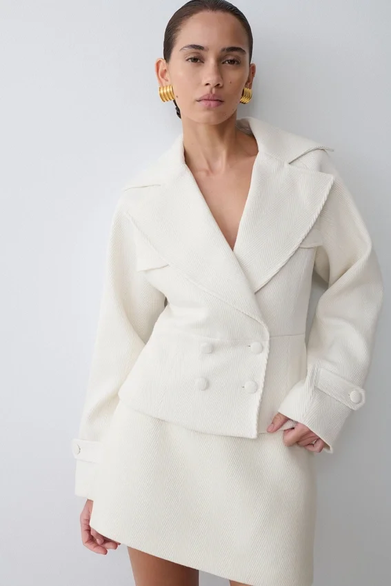 Elara Suiting Mini Skirt – Ivory Elara Suiting Mini Skirt – Ivory