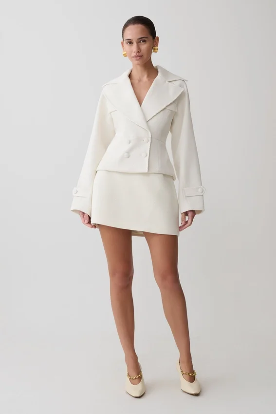 Elara Suiting Mini Skirt – Ivory Elara Suiting Mini Skirt – Ivory