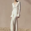 Electra Slinky Lace Maxi Dress – Ivory
