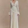 Electra Slinky Lace Maxi Dress – Ivory
