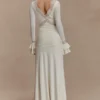 Electra Slinky Lace Maxi Dress – Ivory