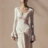 Electra Slinky Lace Maxi Dress – Ivory