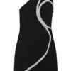 Eleonora Diamante Trim Mini Dress – Black