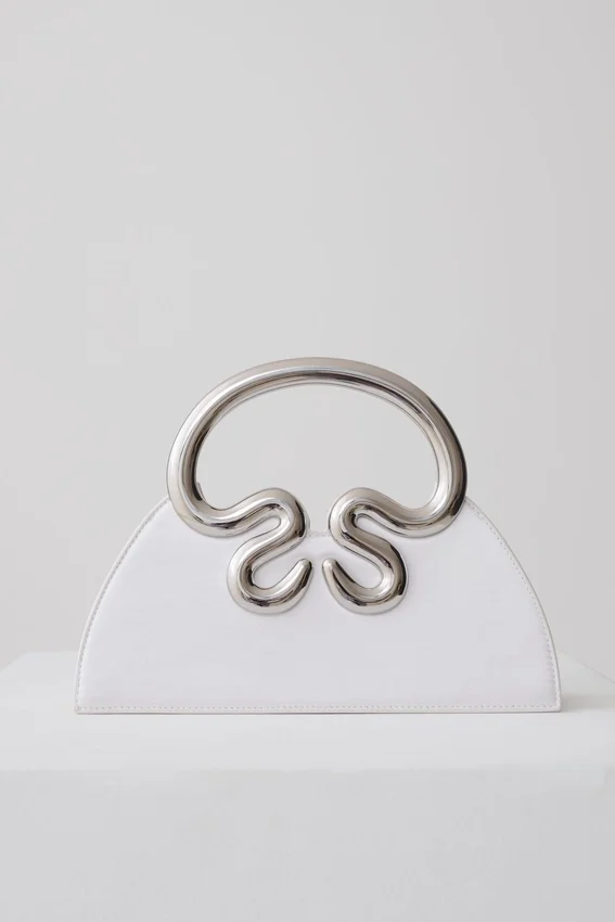 Elianne Satin Frame Clutch Bag – White Elianne Satin Frame Clutch Bag – White