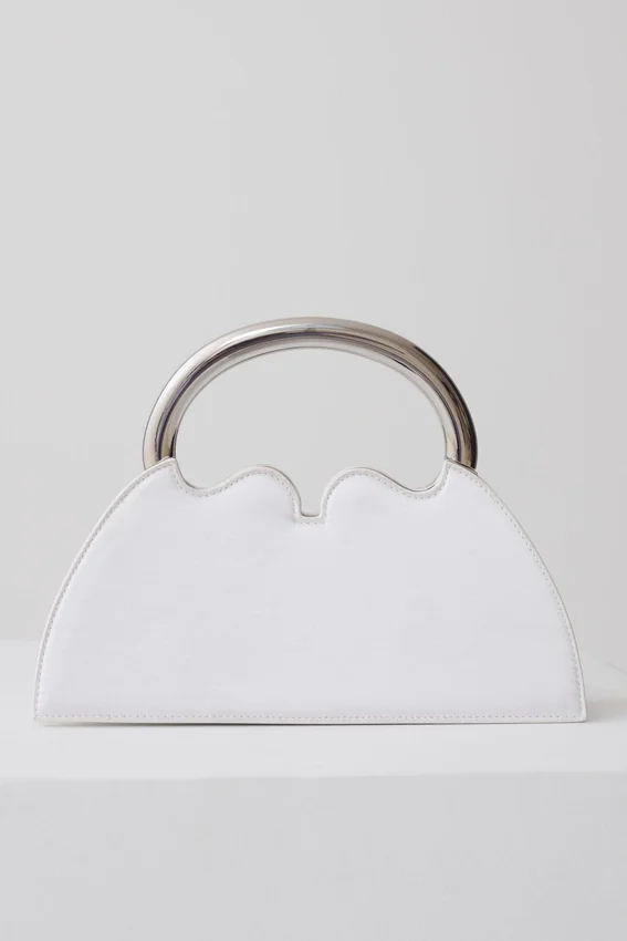 Elianne Satin Frame Clutch Bag – White Elianne Satin Frame Clutch Bag – White