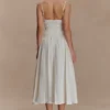 Elias Shirred Cotton Midi Dress – White