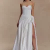 Elizabeth Strapless Corset Maxi Dress – White Elizabeth Strapless Corset Maxi Dress – White
