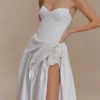 Elizabeth Strapless Corset Maxi Dress – White Elizabeth Strapless Corset Maxi Dress – White