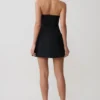 Ella Bow Detail Halter Mini Dress – Black