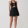 Ella Bow Detail Halter Mini Dress – Black