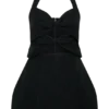 Ella Bow Detail Halter Mini Dress – Black