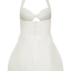 Ella Bow Detail Halter Mini Dress – White