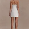 Ella Bow Detail Halter Mini Dress – White