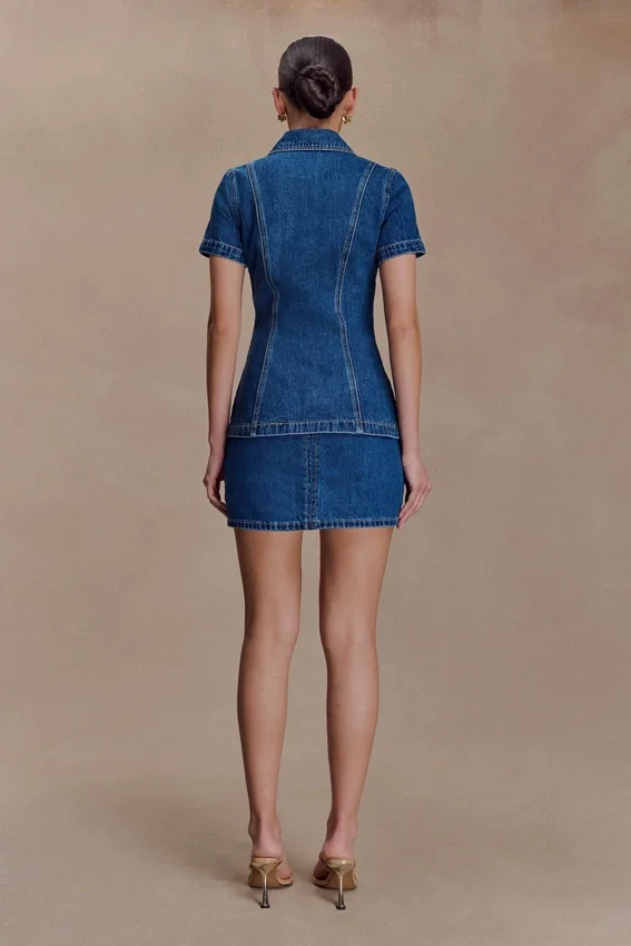 Ellie Denim Mini Skirt – Dark Blue Ellie Denim Mini Skirt – Dark Blue