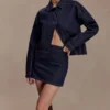 Ellie Denim Mini Skirt – Washed Indigo Blue