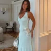Ellington Knit Maxi Dress With Sequin – Lagoon