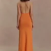 Elma Halter Knit Maxi Dress – Orange