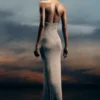 Elma Lurex Knit Halter Maxi Dress – Silver