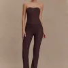 Elodie Strapless Cupped Knit Top – Chocolate