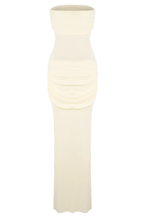 Elora Strapless Knit Maxi Dress – Ivory Elora Strapless Knit Maxi Dress – Ivory