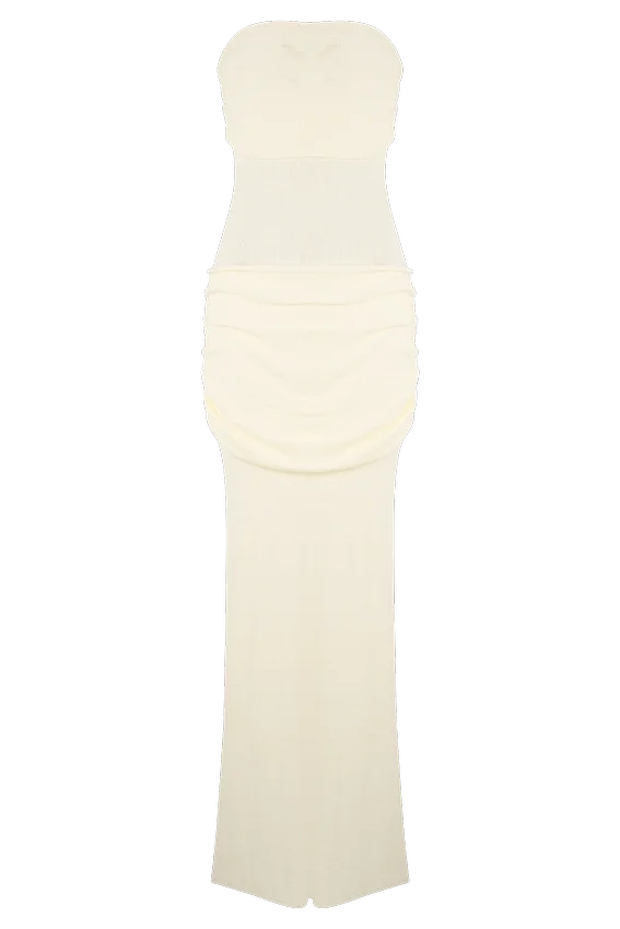 Elora Strapless Knit Maxi Dress – Ivory Elora Strapless Knit Maxi Dress – Ivory