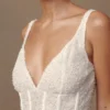 Elsie Pearl Beaded Bustier Top – White
