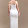 Elsie Pearl Beaded Bustier Top – White