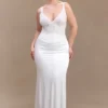 Elsie Pearl Beaded Bustier Top – White