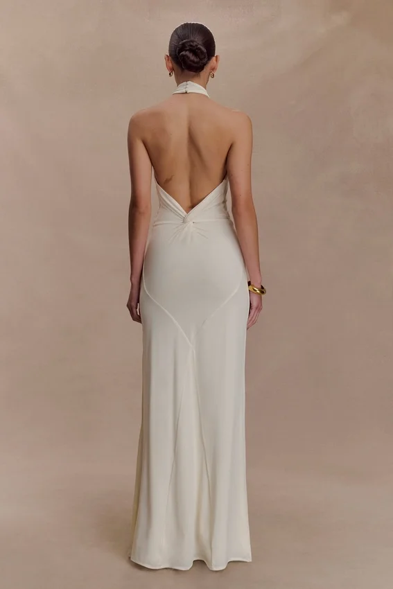 Elyna Slinky Halter Maxi Dress – Ivory Elyna Slinky Halter Maxi Dress – Ivory