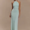 Elyna Slinky Halter Maxi Dress – Lagoon