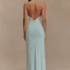 Elyna Slinky Halter Maxi Dress – Lagoon