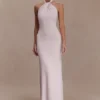 Elyna Slinky Halter Maxi Dress – Pale Pink Elyna Slinky Halter Maxi Dress – Pale Pink