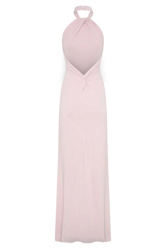 Elyna Slinky Halter Maxi Dress – Pale Pink Elyna Slinky Halter Maxi Dress – Pale Pink