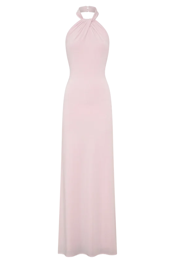 Elyna Slinky Halter Maxi Dress – Pale Pink Elyna Slinky Halter Maxi Dress – Pale Pink