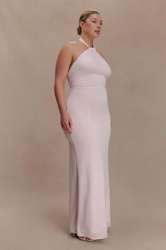 Elyna Slinky Halter Maxi Dress – Pale Pink Elyna Slinky Halter Maxi Dress – Pale Pink