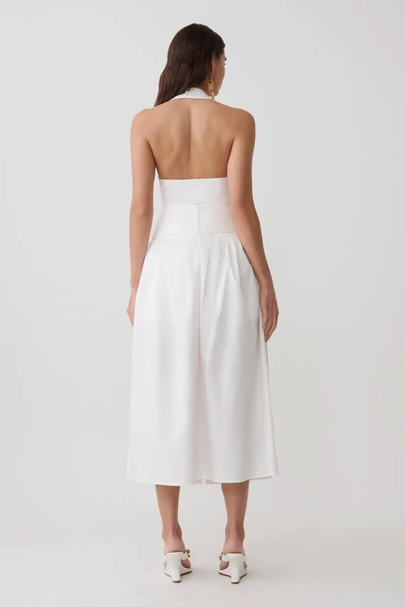Emery Multi-Wear Cotton Midi Dress – White Emery Multi-Wear Cotton Midi Dress – White