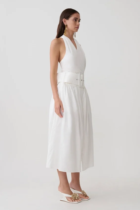 Emery Multi-Wear Cotton Midi Dress – White Emery Multi-Wear Cotton Midi Dress – White