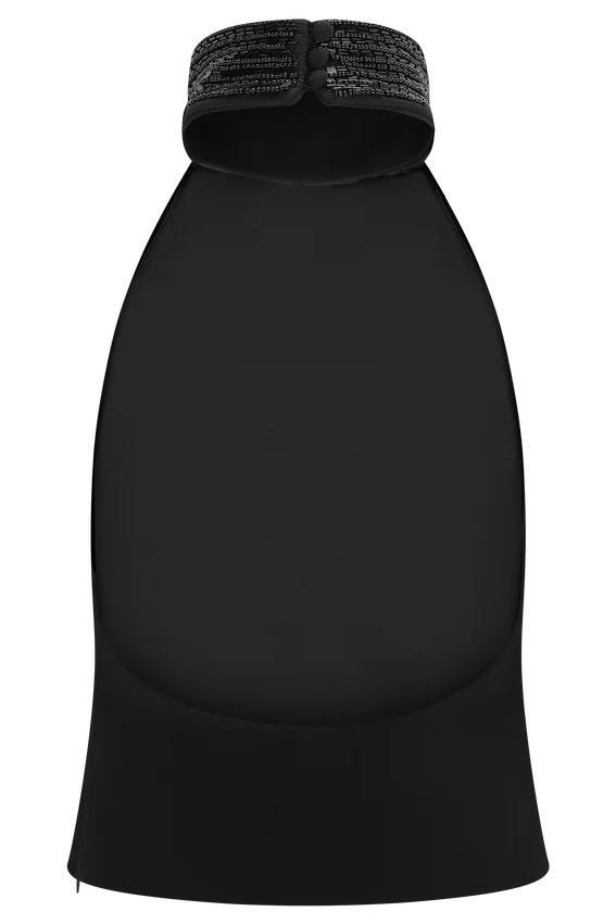 Emilia Beaded Neck Halter Top – Black Emilia Beaded Neck Halter Top – Black