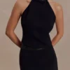 Emilia Beaded Neck Halter Top – Black Emilia Beaded Neck Halter Top – Black