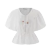 Emilie Puff Sleeve Cotton Top – White Emilie Puff Sleeve Cotton Top – White