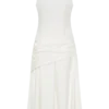 Emily Wrapped Waist Midi Dress – White Emily Wrapped Waist Midi Dress – White