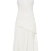 Emily Wrapped Waist Midi Dress – White Emily Wrapped Waist Midi Dress – White