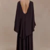 Emory Jersey Cape Maxi Dress – Chocolate Emory Jersey Cape Maxi Dress – Chocolate