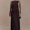 Emory Jersey Cape Maxi Dress – Chocolate Emory Jersey Cape Maxi Dress – Chocolate