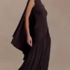 Emory Jersey Cape Maxi Dress – Chocolate Emory Jersey Cape Maxi Dress – Chocolate