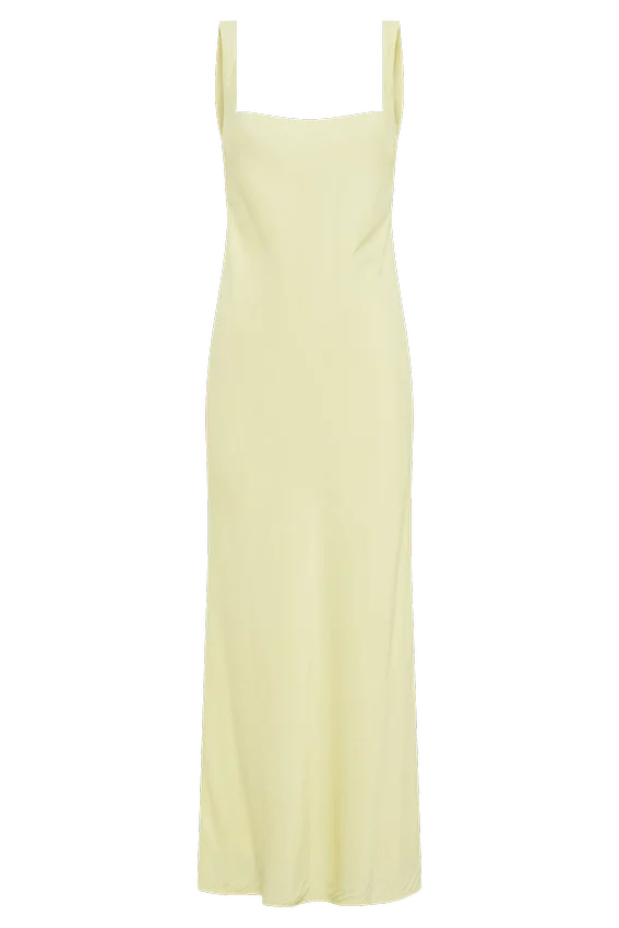 Ensley Satin Maxi Dress – Light Yellow Ensley Satin Maxi Dress – Light Yellow